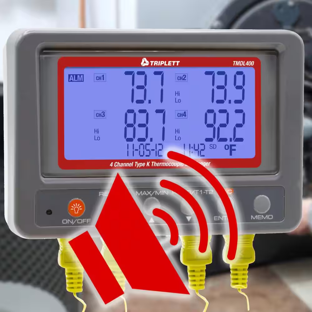 Digital 4 Channel Type K Thermocouple Datalogger (SD)