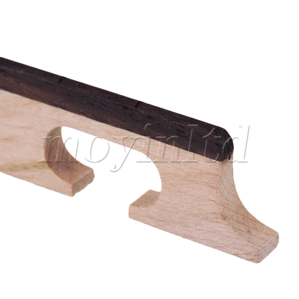 Maple Ebony Bridge For 4 String Banjo Ukulele with Ebony Saddles Brown