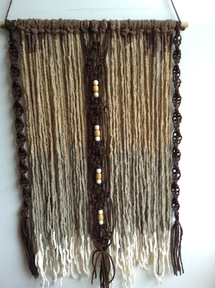 boho  Macramé ￼yarn art wall hanging  Home Decore  handmade .