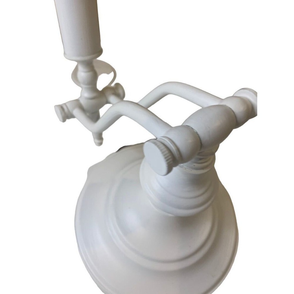 Vintage Painted White Hinged Tabletop Lamp Light Adjustable