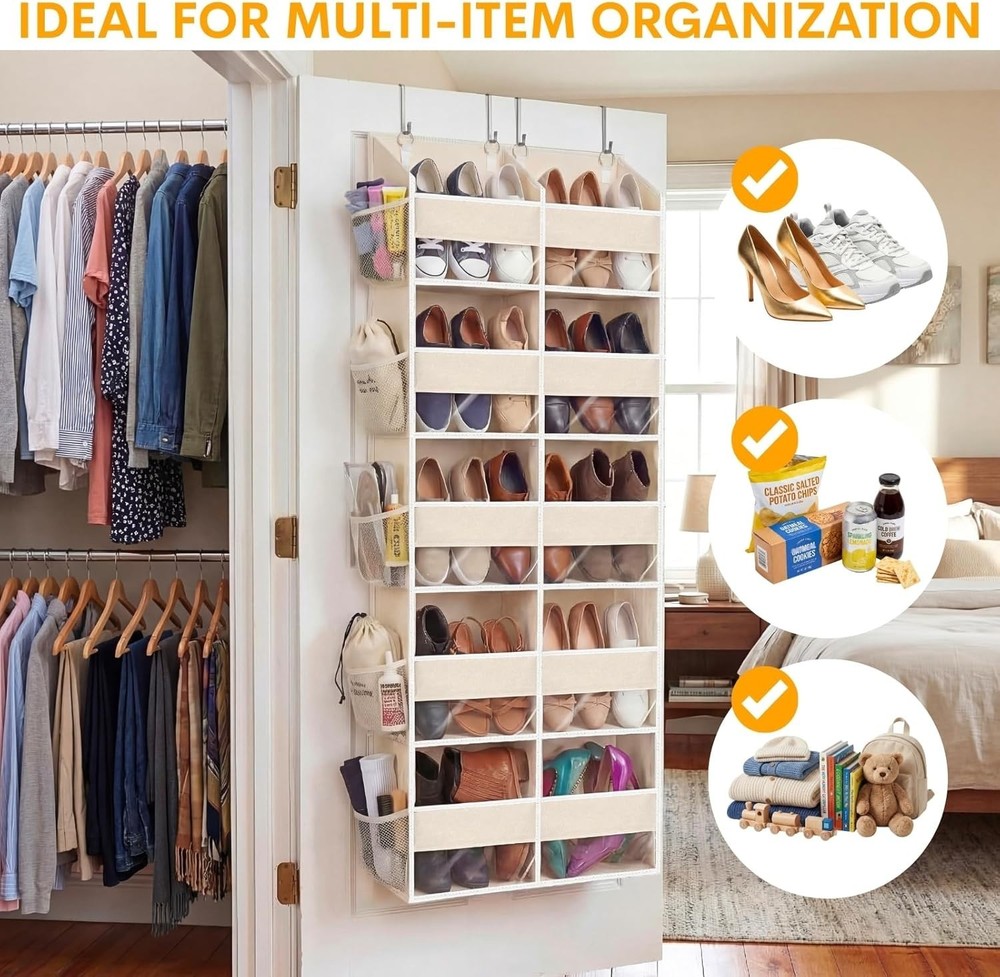 Space-Saving 5-Tier Door Organizer with 80 lbs Capacity - Versatile Storage