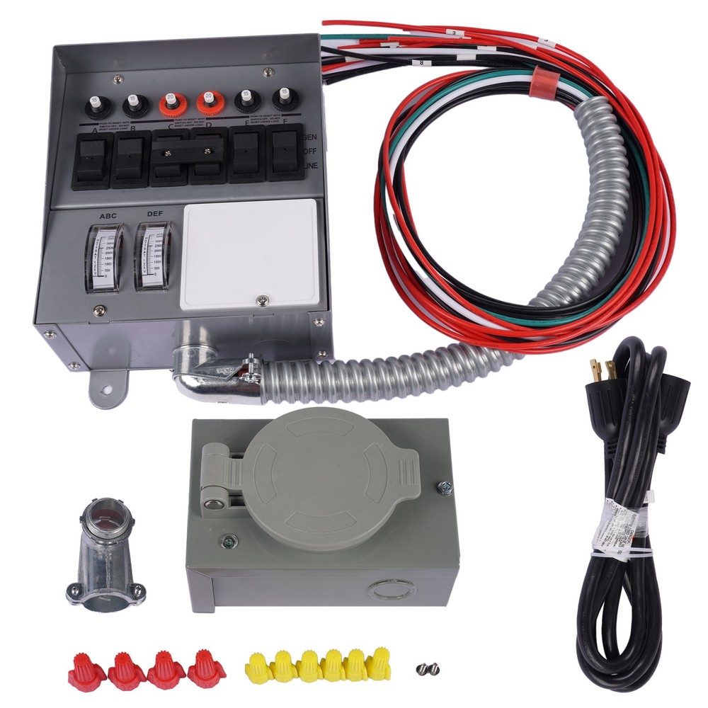 30 Amp 6-Circuit Pro/Tran Transfer Switch Kit for Generators 7500 Watts