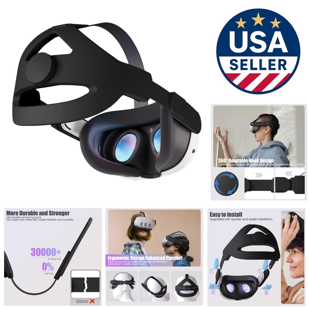 Comfort-Fit Adjustable Head Strap for Quest 3S/Quest 3/Quest 2 VR Experience