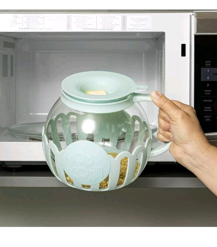Ecolution Patented Micro-Pop Microwave Popcorn Popper wth Temperature Safe Glass