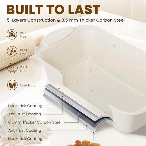 Kikcoin 22 PCS Nonstick Baking Pans Set, Stackable Bakeware, Silicone Handles