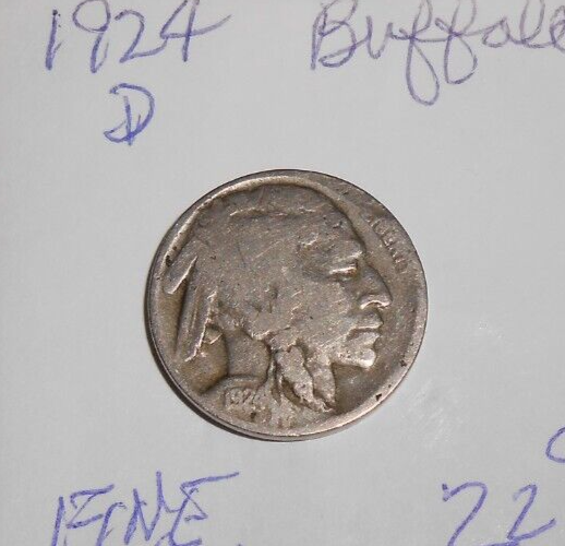 1924 D BUFFALO NICKEL - FINE - DETAILS