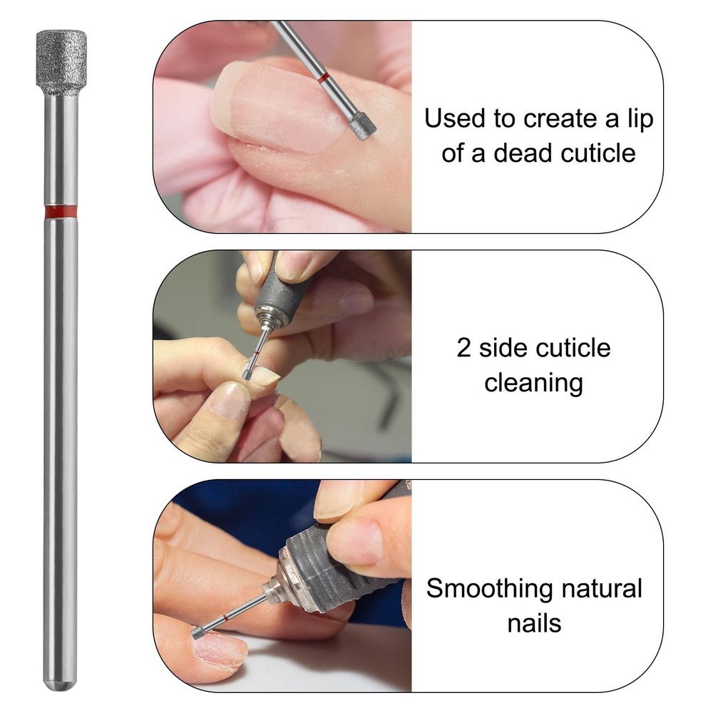 Cuticle Clean Nail Drill Bit 3/32'',Russian Manicure Drill Bits Professional ...