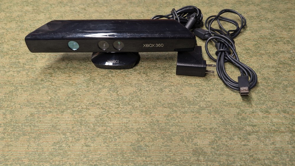 Microsoft Kinect Sensor Bar Xbox 360 1414 + AC Power Adapter Tested Set Bundle