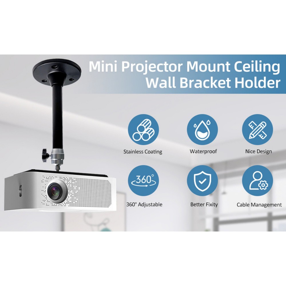 360° Rotatable Universal Wall Ceiling Mount Stand for Mini Projector DVR Camera