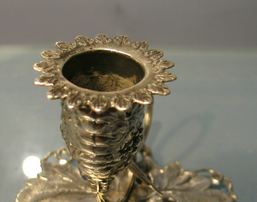Charming Victorian 1841 silver miniature candlestick possibly dolls piece