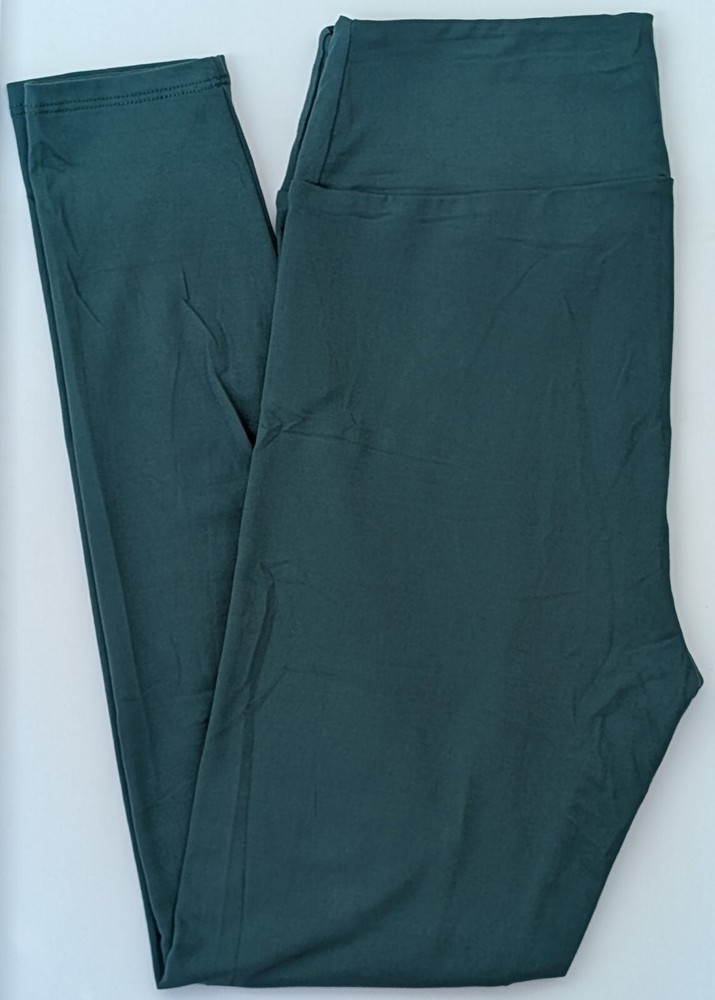 One Size LuLaRoe OS Leggings Solid Rainforest Green Essential Collection 60