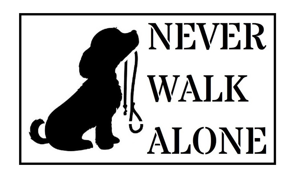 1- 5x8 inch Custom Cut Stencil, (PH-25) Never Walk Alone