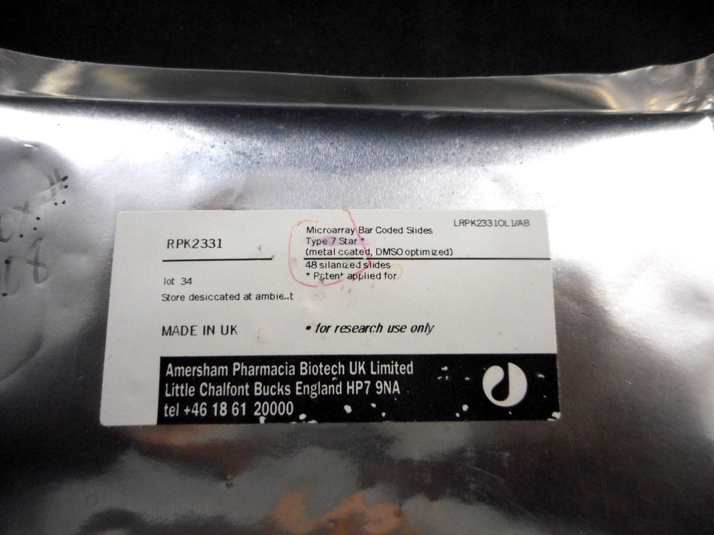 AMERSHAM Microarray Barcoded Slides Type 7 Star Metal Coated DMSO Optimized 48PK