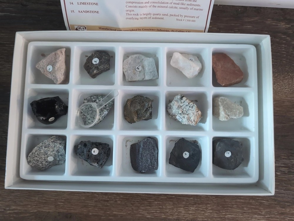 Geoscience Introductory Rock Collection, Set of 15