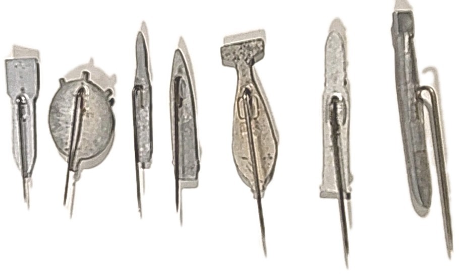 X7 German WW 2 Stickpins / Tinnies