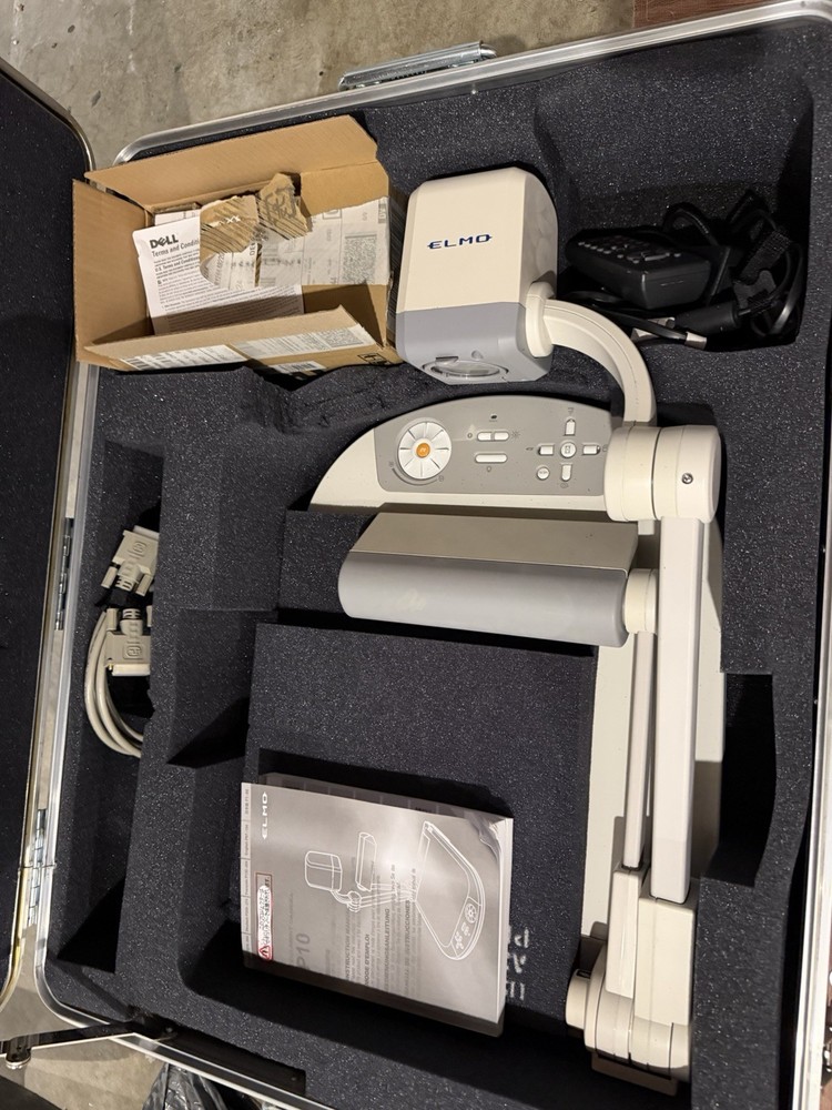 ELMO P10 Document Camera Visual Presenter w/ Remote, Cables, Manual, Case
