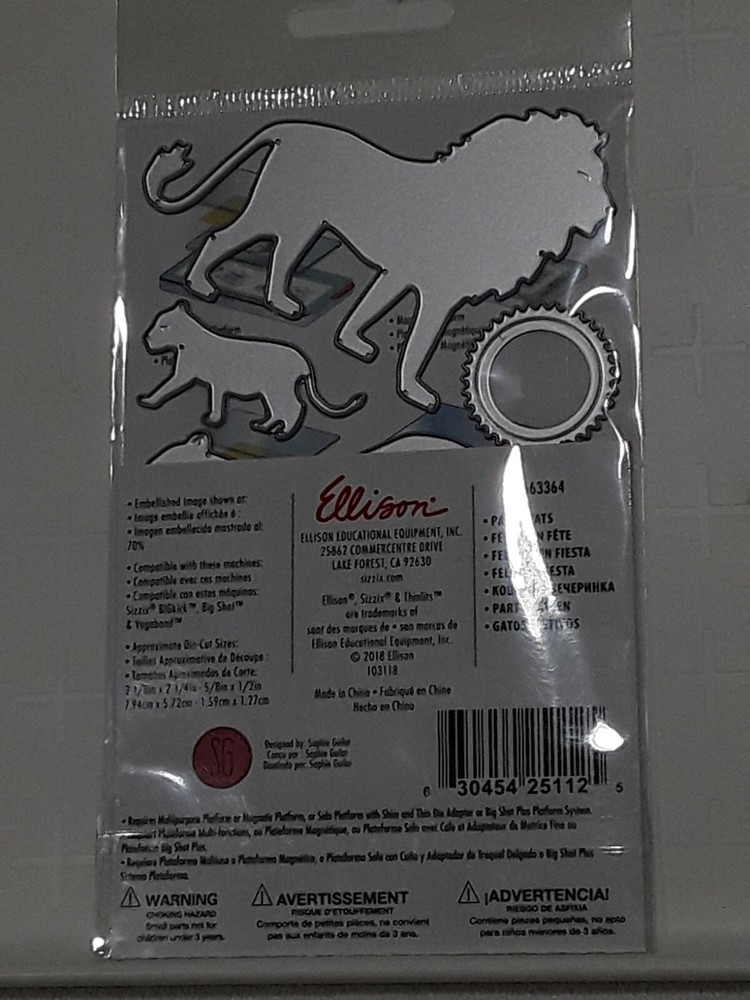 Sizzix Thinlits 663364 Party Cats 11 die set by Sophia Guilar. NIP