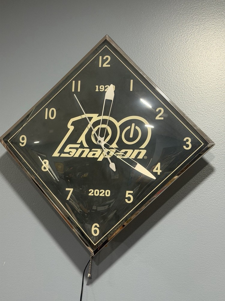 Snap-On Tools LED Diamond Shaped Bubble Clock 100th Anniversary Edition
