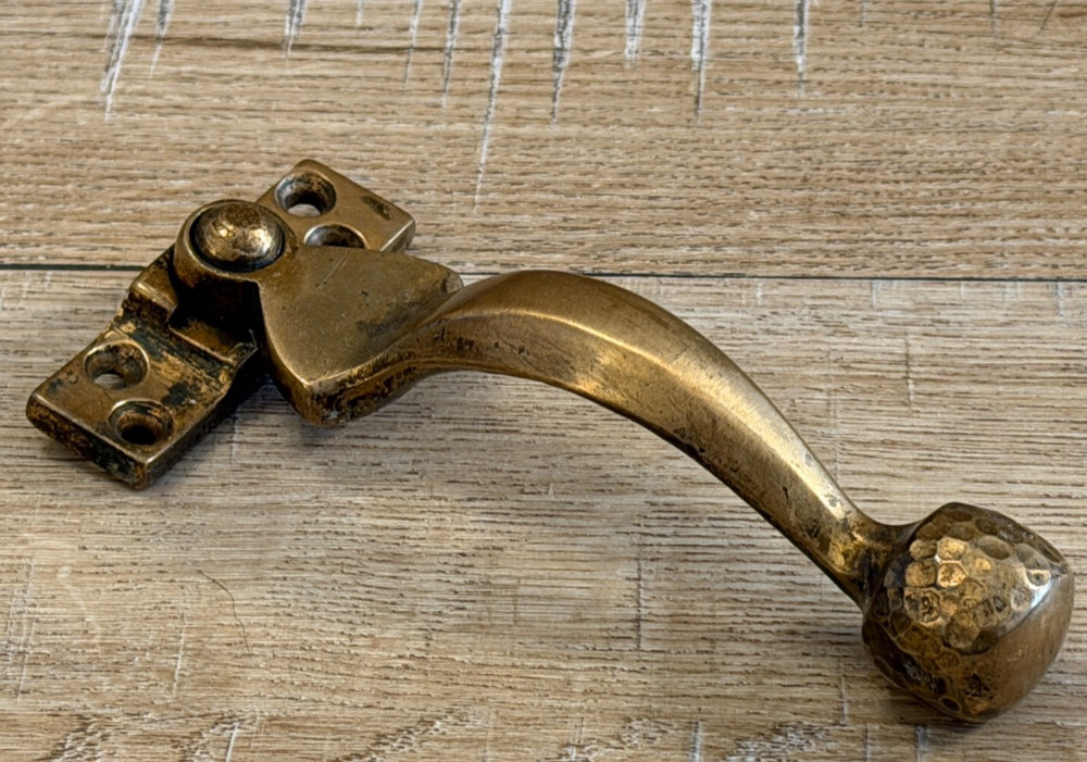 ANTIQUE SOLID BRASS CASEMENT WINDOW HANDLE RECLAIMED