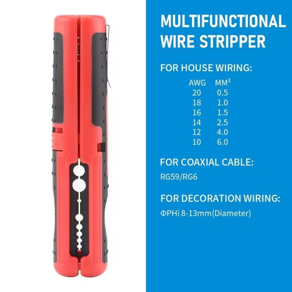 Portable Cable Wire Stripper Cutter Pliers with Comfortable Antiskid Handle