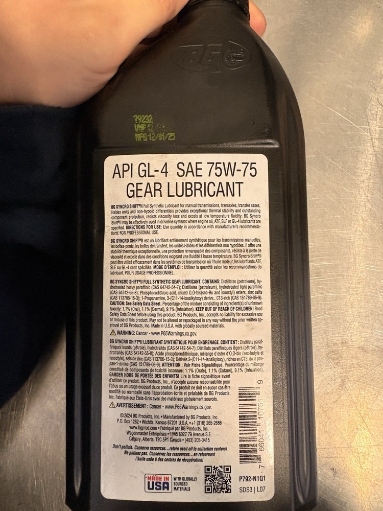 one bottle transfer case fluid