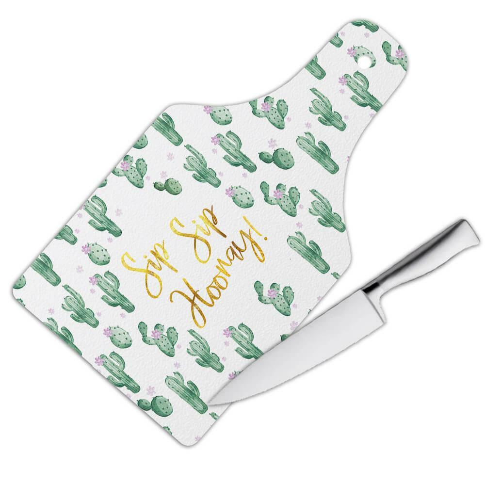 Gift Cutting Board : Cactus Flower Pattern Cute Decor Trend Summer