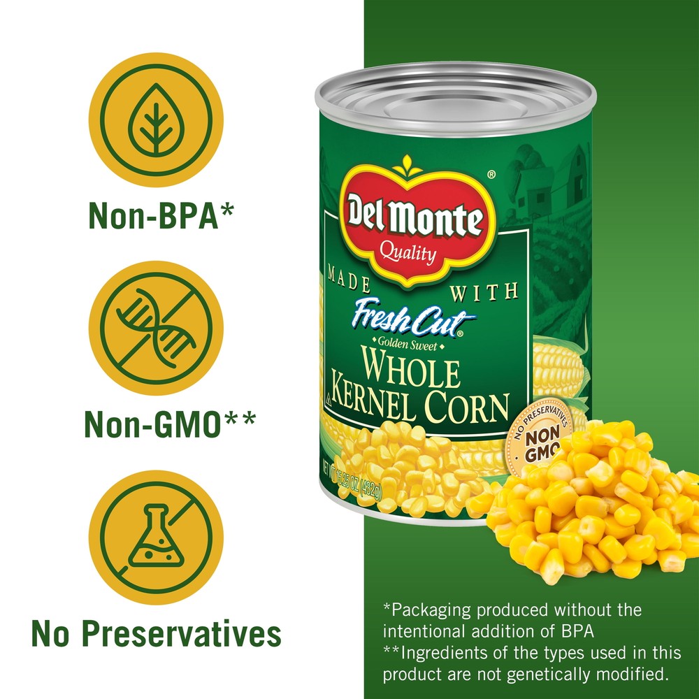 (4 Cans) Whole Kernel Canned Corn, 15.25 Oz