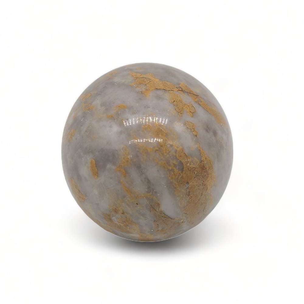 Stone Egg Easter Holiday Kitchen Decor Gray With Gold Flakes Tones Marble 2.75"
