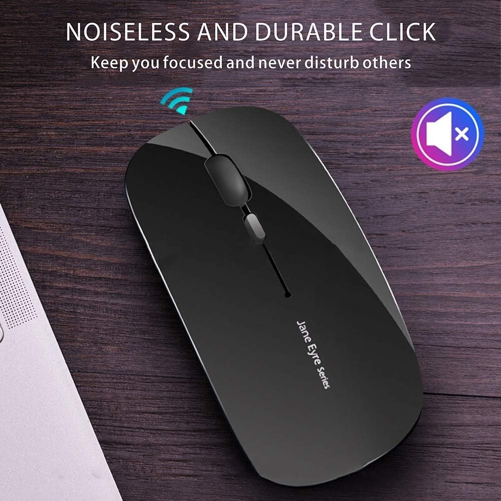 Compact Optical Wireless Mouse - USB Type C Adapter