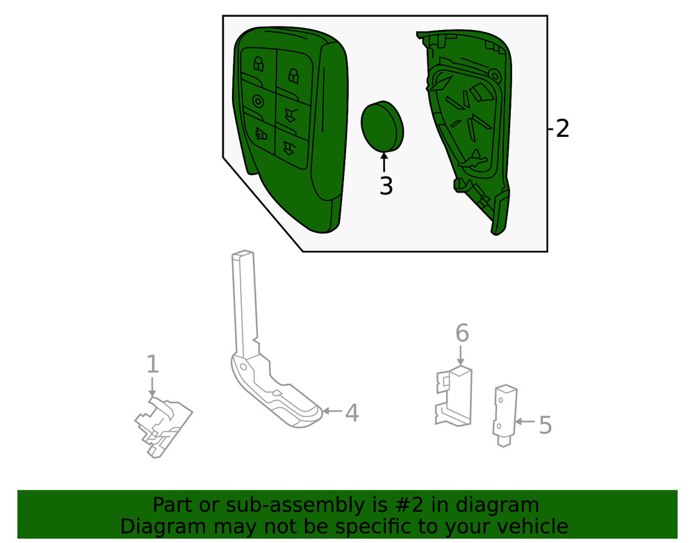 Genuine GM Keyless Entry Transmitter 13548434