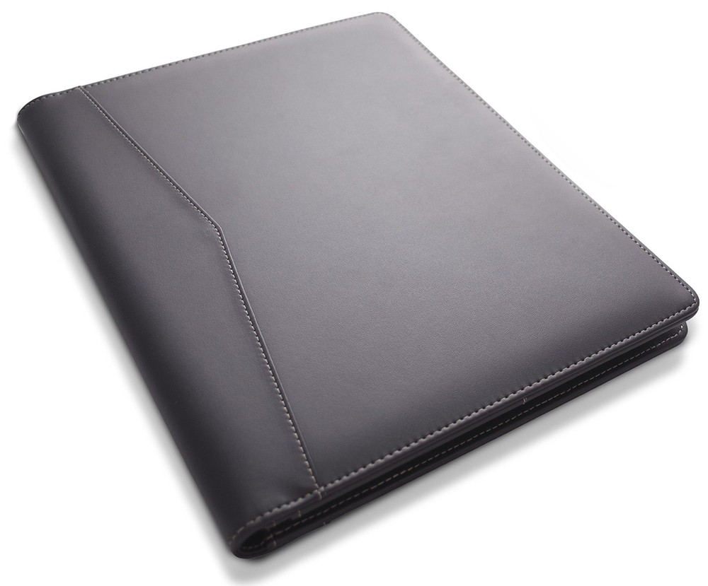 Business Document Organizer, Padfolio With Notepad, Card Slot, Black