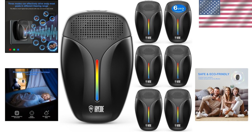2025 Ultrasonic Indoor Pest Repeller - 6 Pack, Safe & Eco-Friendly Solution