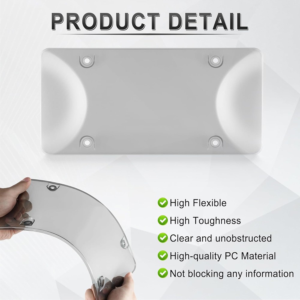 License Trim Plates 2 Pack Frame Decors Gray Bubble Protector For US Plate