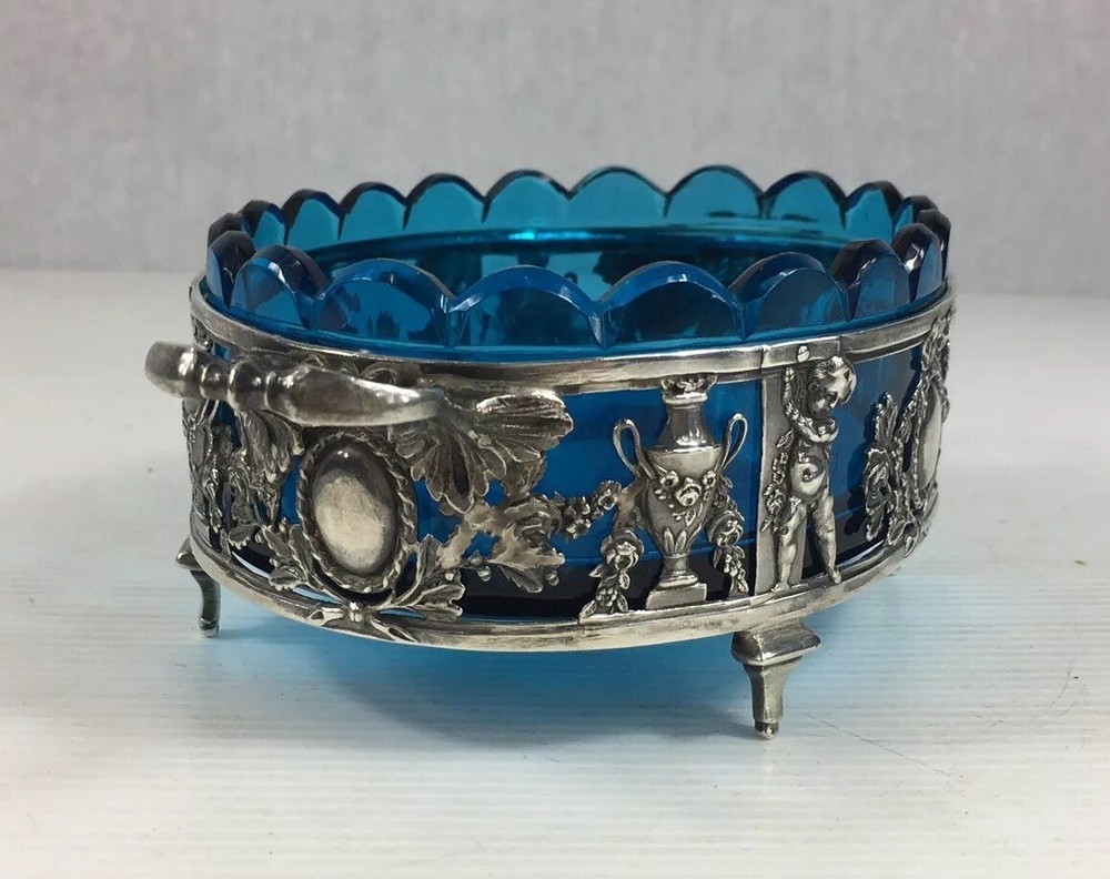 Fine Antique Solid Silver Paillard Freres Centre Piece Bonbon Dish 5.5cm High