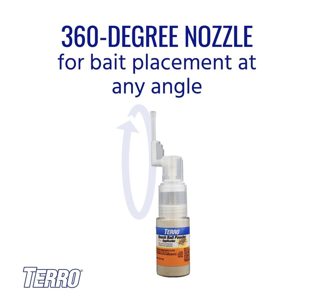 TERRO Roach Bait Powder + Applicator Kills Cockroach Ants Earwigs Silverfish