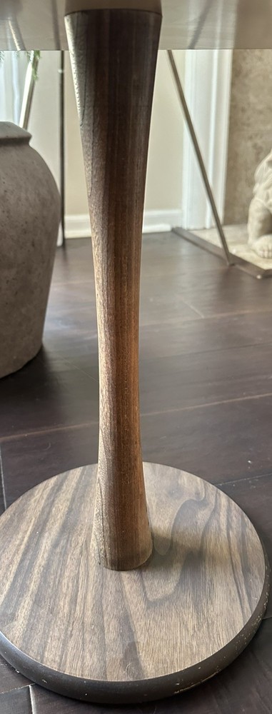 Mid-Century Atomic Walnut Tulip Side Table HTF