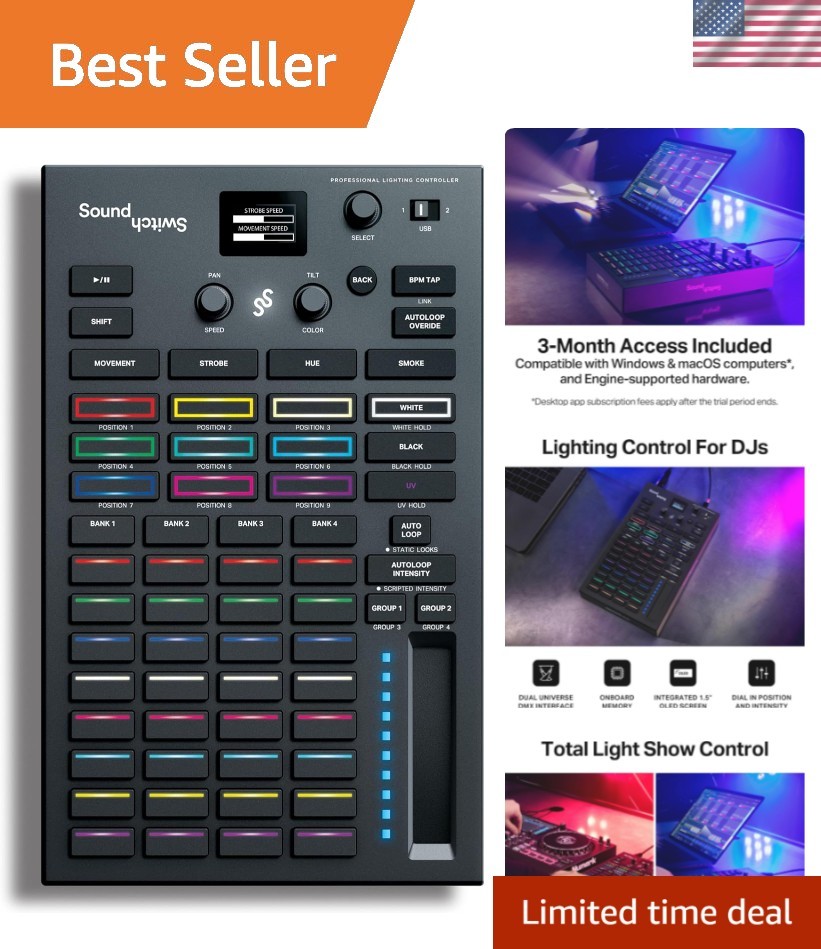 Customizable DMX DJ Lighting Controller with Live Audio Sync & Tactile Control