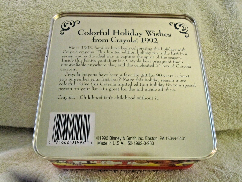 1992 Crayola Collectable Holiday Tin