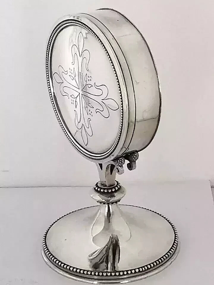 Rare French Solid Silver & Bronze Standing Pyx Communion Wafer Box - Monstrance