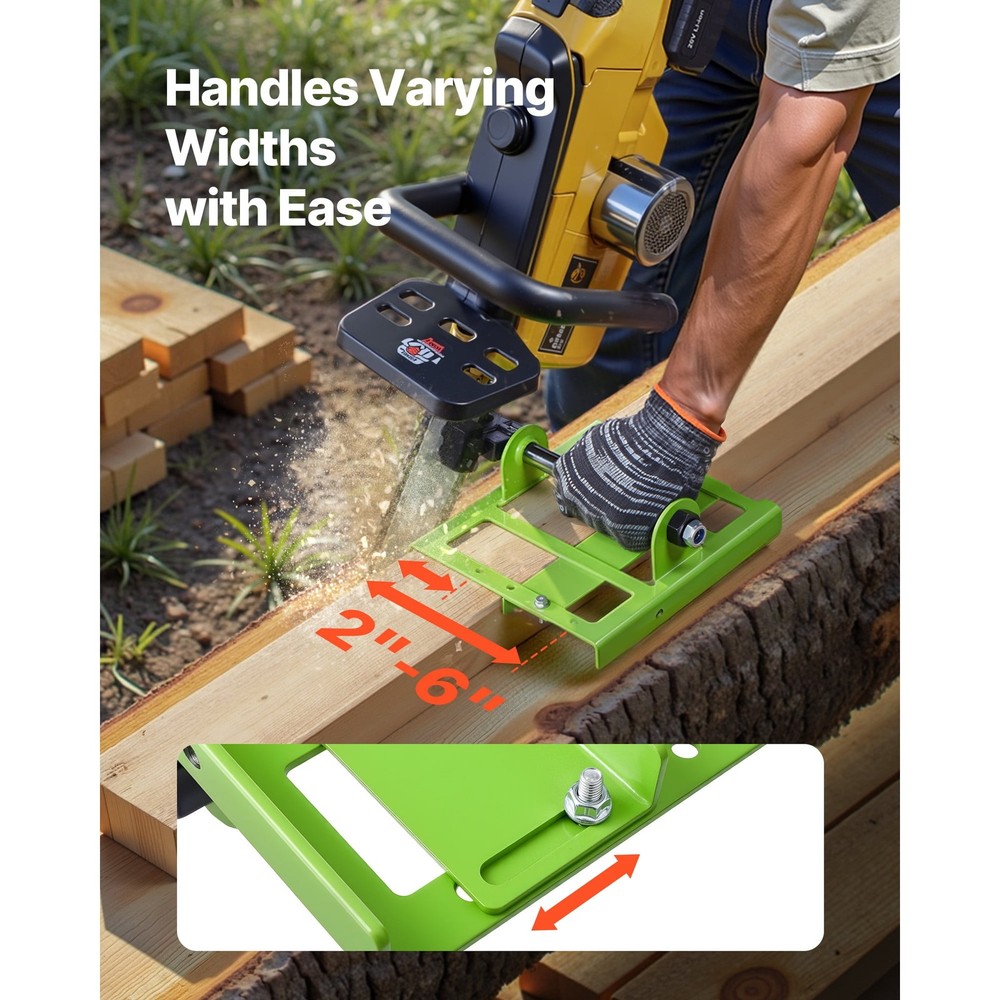 Adjustable Chainsaw Mill 2-6 in Width Vertical Lumber Cutting Guide Portable