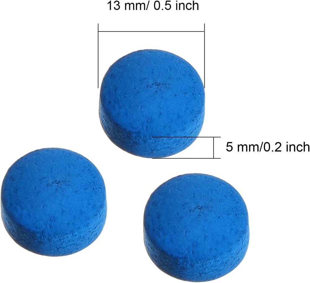 20 Pcs Billiard Pool Cue Tips Replacement Kit Pool Stick Tips with Storage Bo...