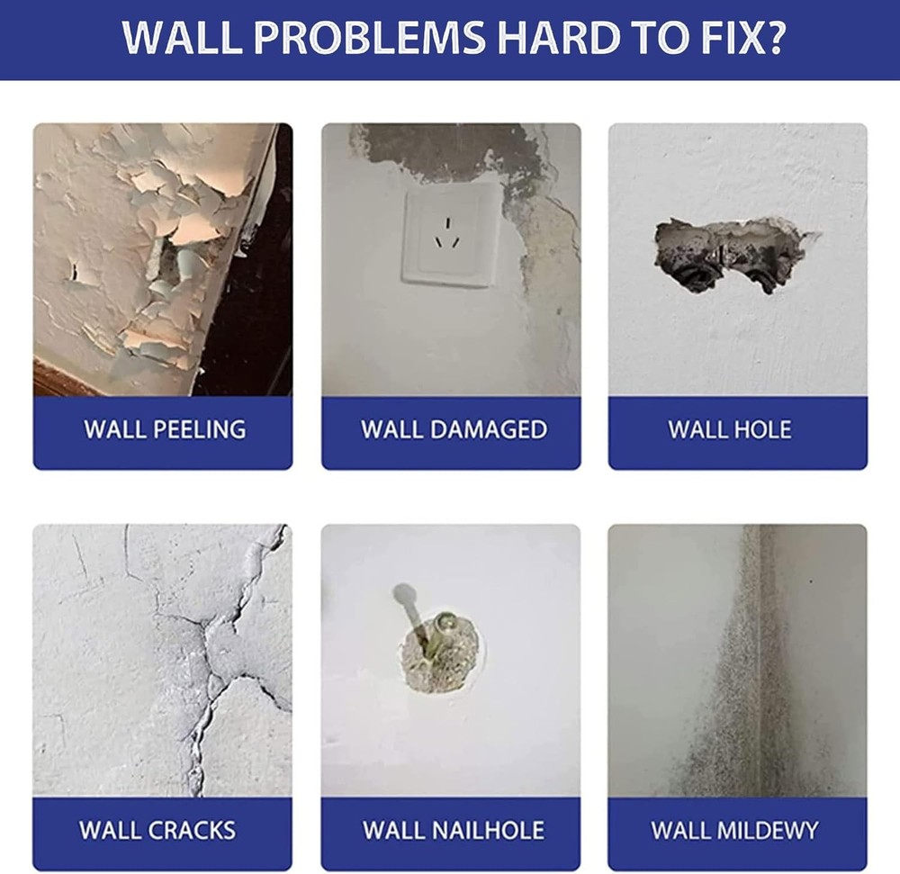 Small Roller Wall Patching Brush 3 Pack, White Repair Paste for Gaps Graffiti