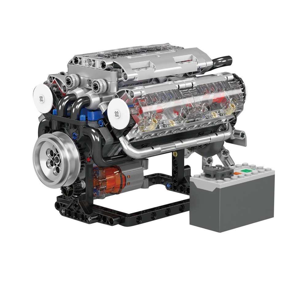 Visible V8 Engine Motor Engineering Model Building Stacking Blocks Gift New