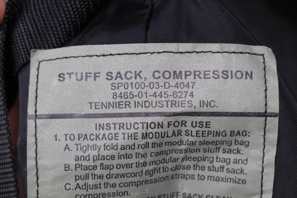 NEW US Military Sleep System Compression Bag 9 Strap Stuff Sack Black MSS