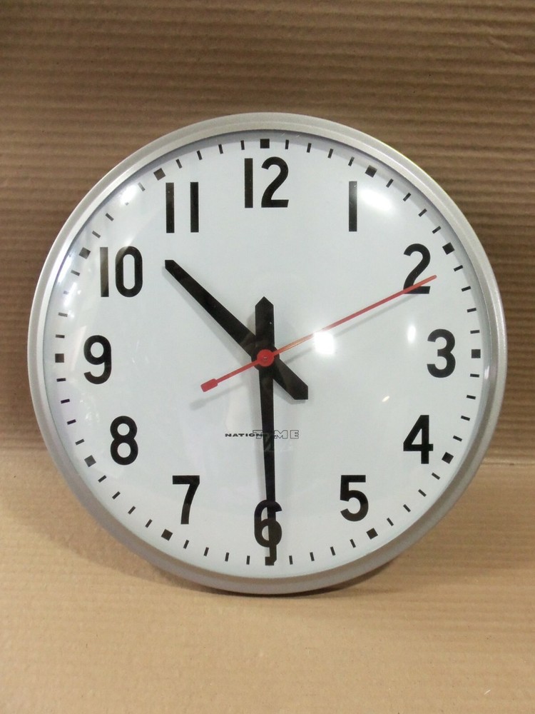 National Time Flush 12" EX-LV round Clock