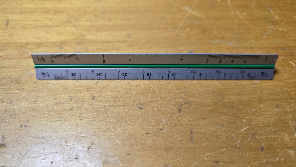Alvin - 30ATS - Mini Aluminum Architect Triangular Scale Ruler - NEW
