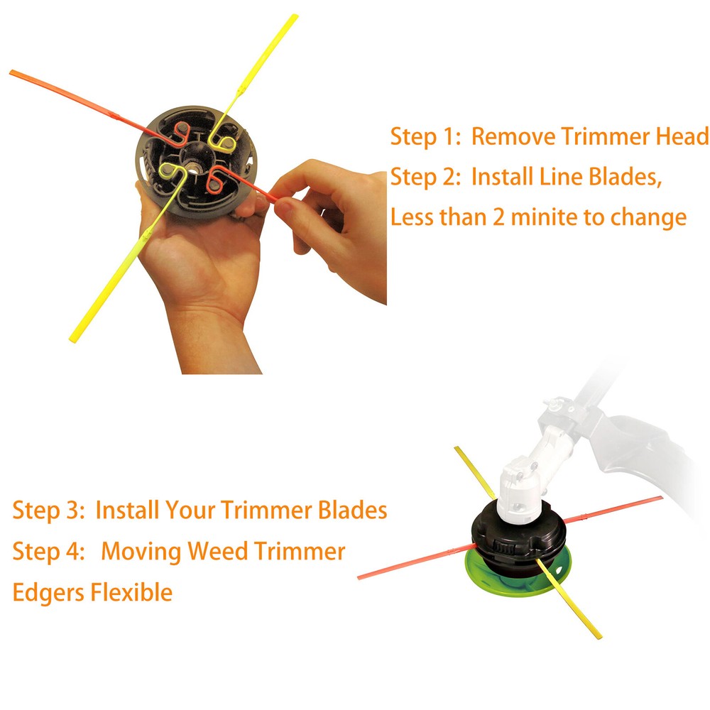 60 Pack Replacement Aero-Flex Premium Flexible Line Blades for Trimmers Edgers