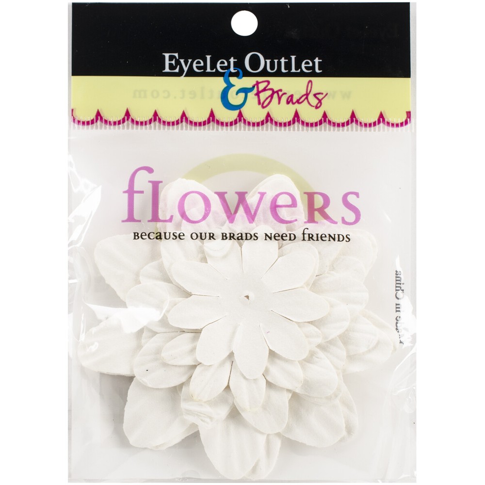 Eyelet Outlet FLW-F8A Flowers 40/Pkg-White
