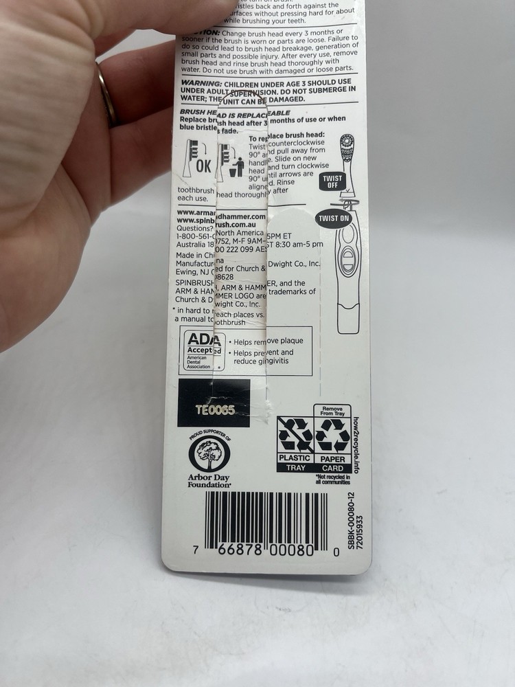 Arm & Hammer Spinbrush Pro Clean Soft Replacement Toothbrush Head 1 Pc