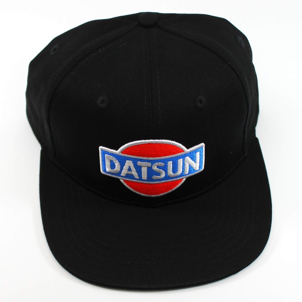 Datsun Baseball Cap - Style A Flat Brim - Snap Back - Black Hat